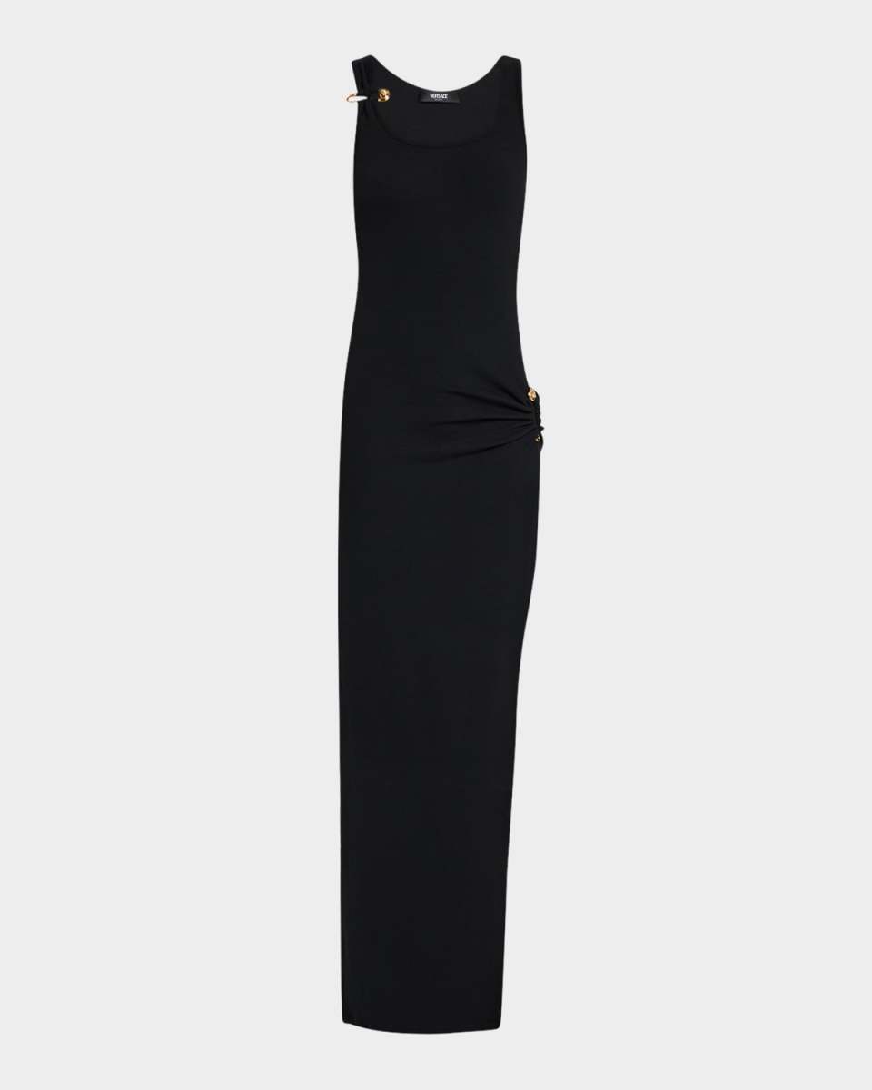 Dress Versace Logo Cotton Stretch Rib